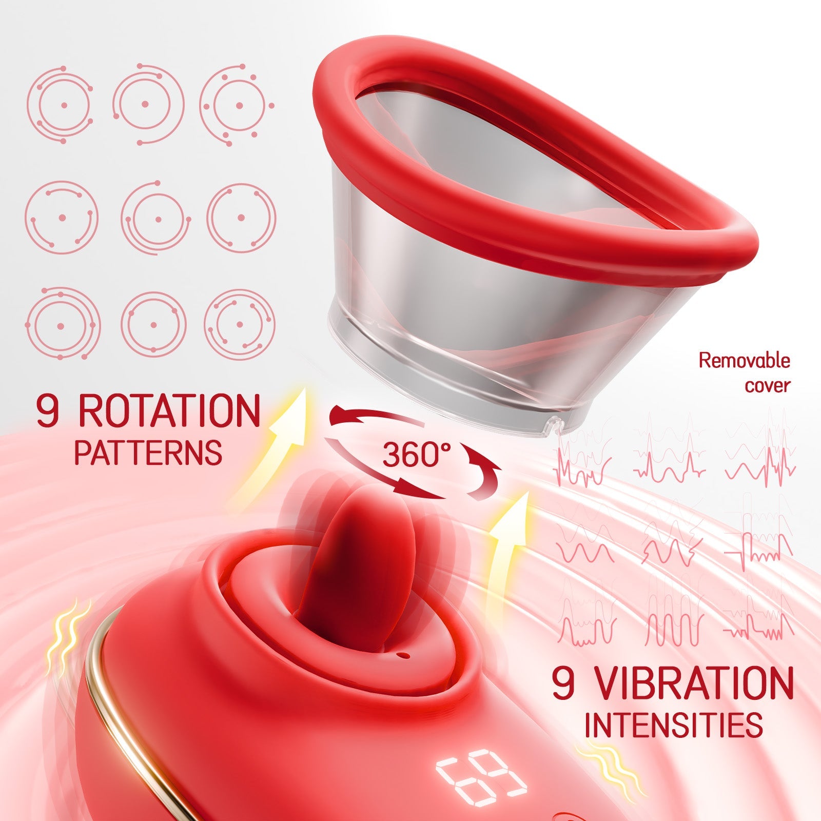 Klitoris sugande vibrator med slickande & vibrerande funktion