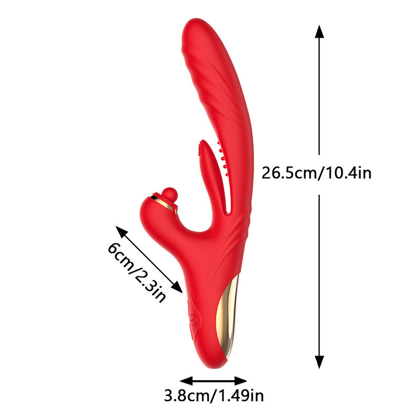 5 I 1 Stötande Vibrator med Slickande Vibration, Uppvärmning & Klit Tappning