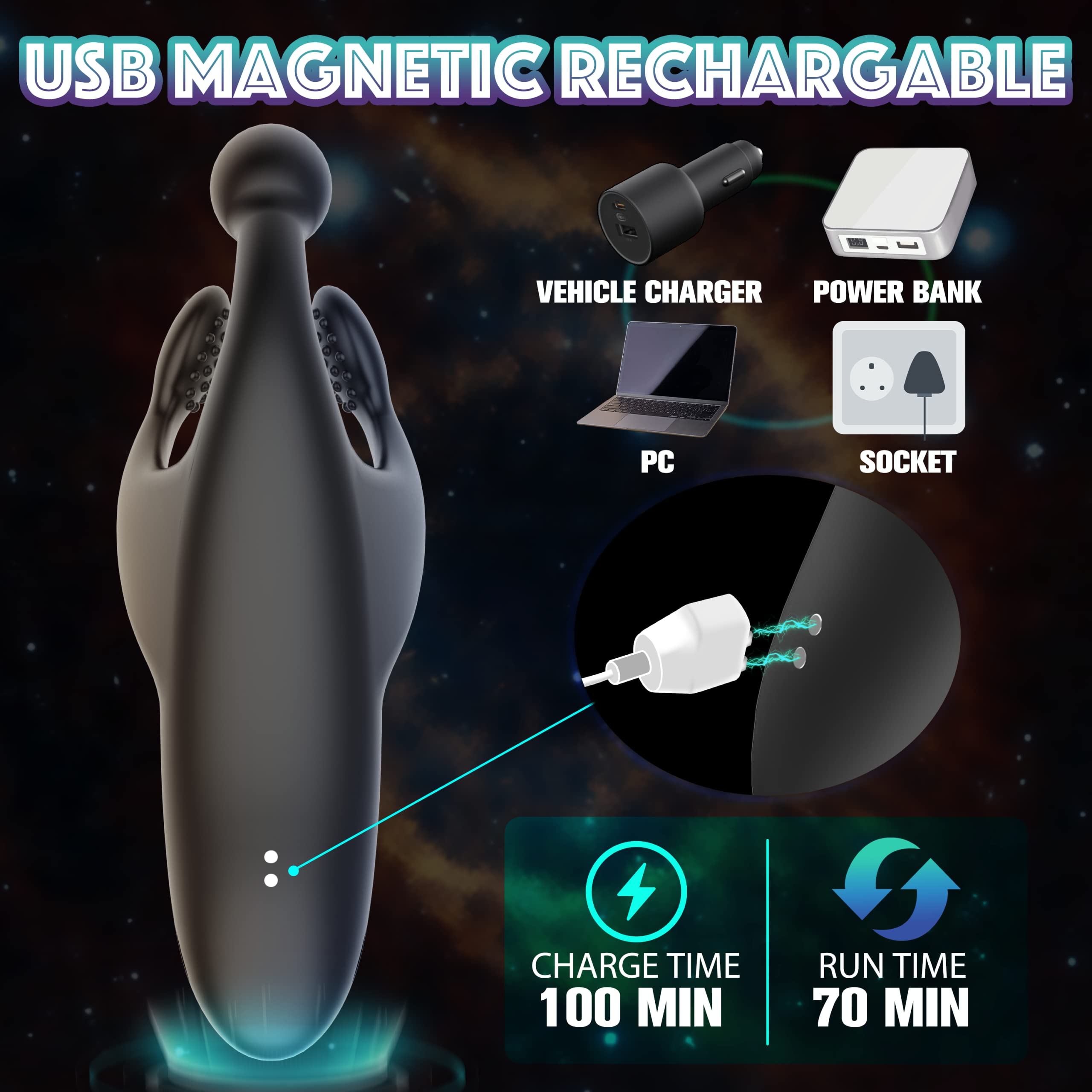 Penisvibrator med knackning och vibration