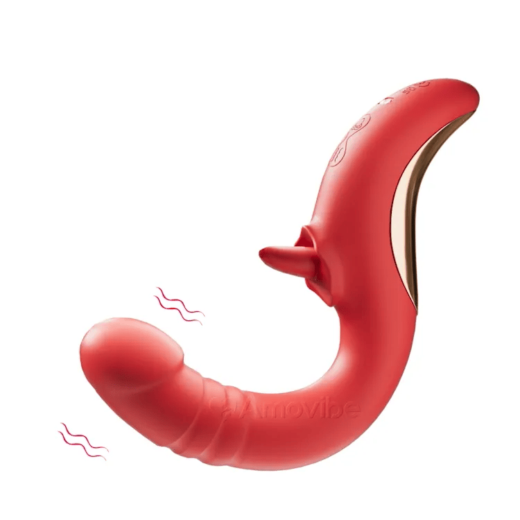 G-punktsvibrator med slickning och stötar