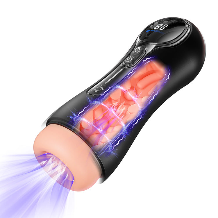 Automatisk manlig masturbator – 4 sug, 9 vibrationer, LED-display