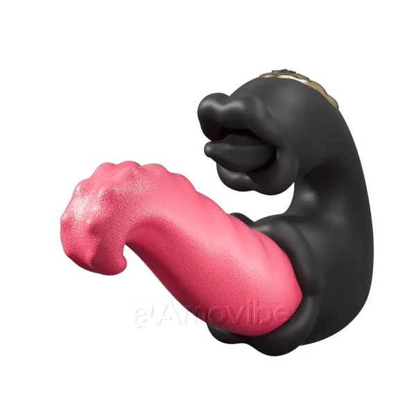 Stötande & Slickande G-punkt Vibrator med Dubbla Rosdesign