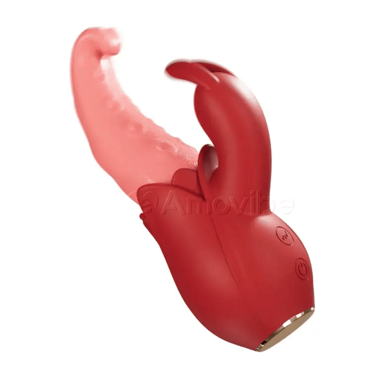 Tungvibrator 10 lägen, dubbel stimulans, viskande tyst
