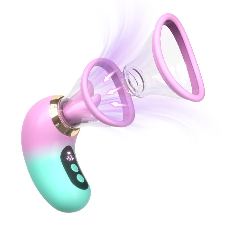 5-i-1 Vibrator med Sug, Slick och LCD-kontroll