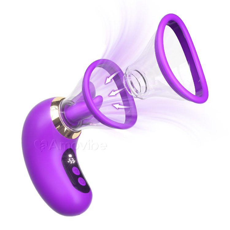 5-i-1 Vibrator med Sug, Slick och LCD-kontroll