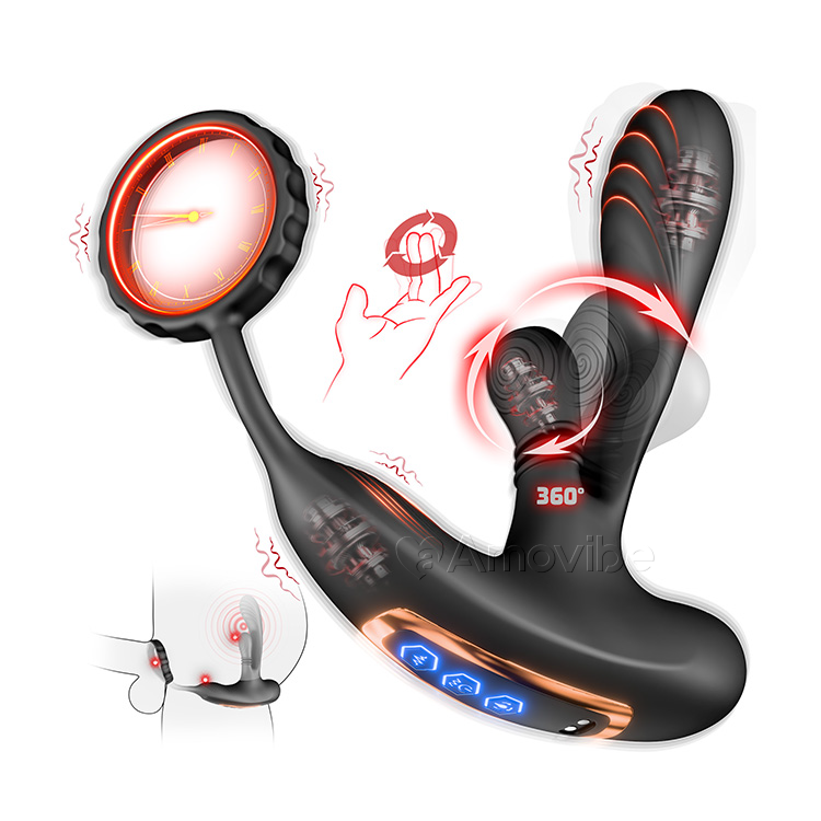 Prostatastimulator med roterande funktion och trippelvibration