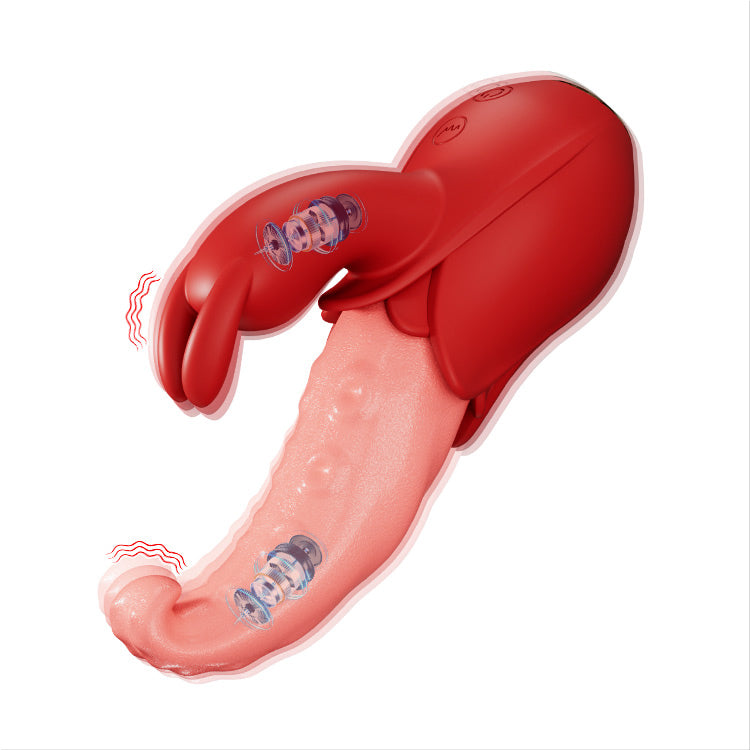 Tungvibrator 10 lägen, dubbel stimulans, viskande tyst