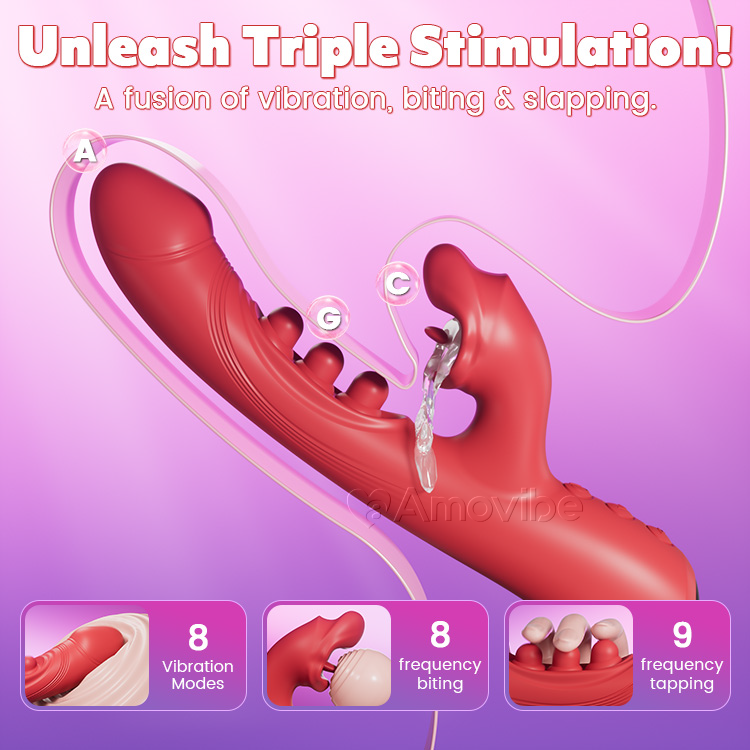 Kissing & Triple-Tap Vibrator – Klitoris- och G-punktsstimulering