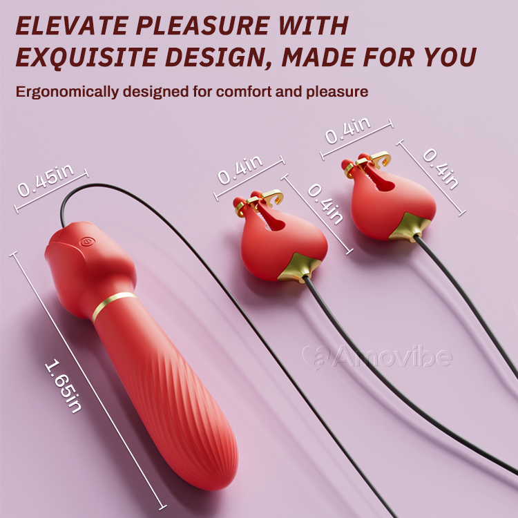 Klitorisvibrator med bröstklämmor