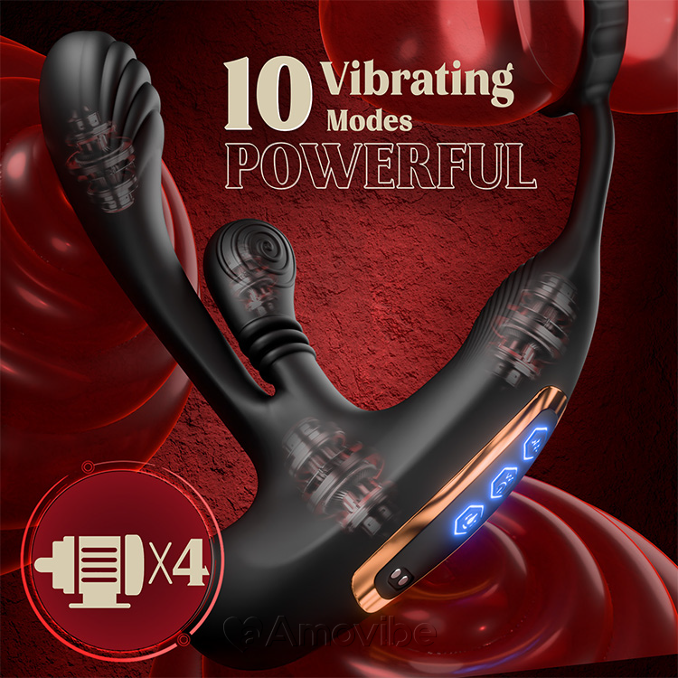 Prostatastimulator med roterande funktion och trippelvibration