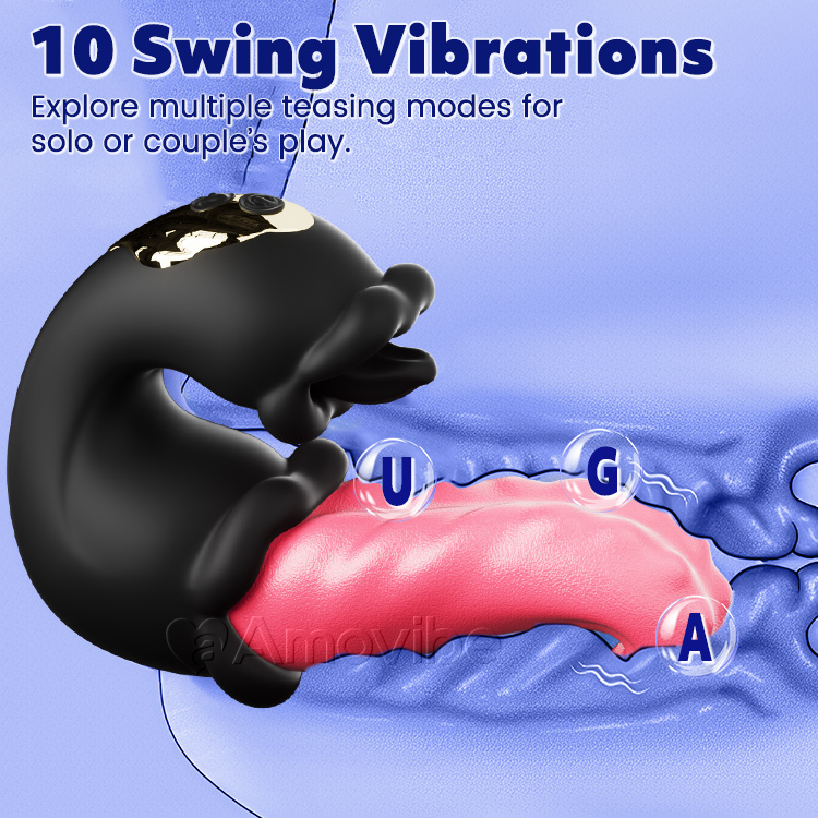 Stötande & Slickande G-punkt Vibrator med Dubbla Rosdesign