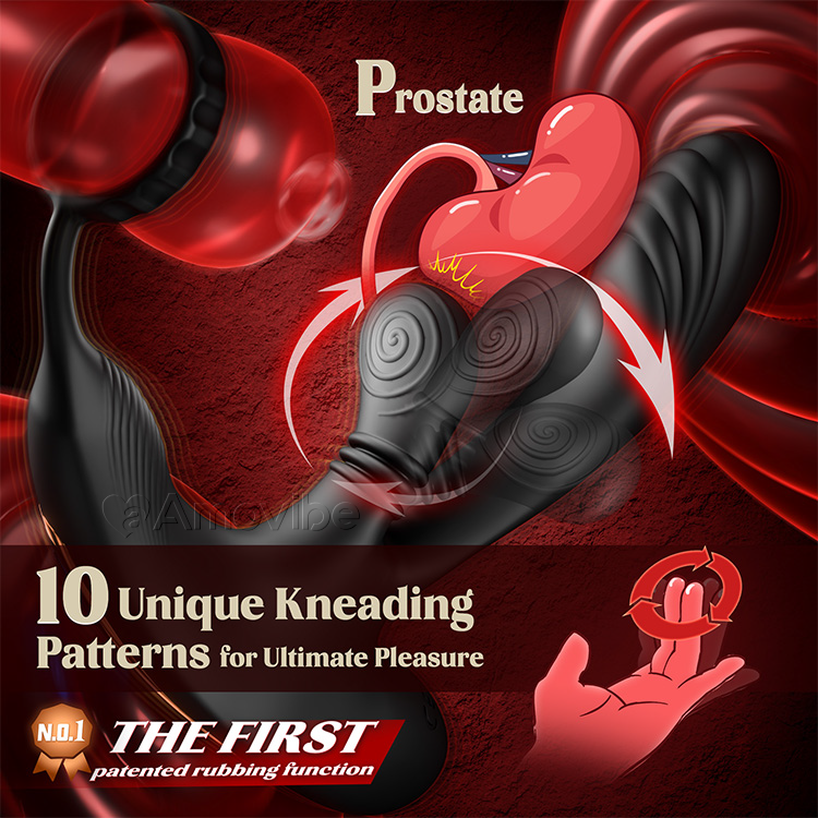 Prostatastimulator med roterande funktion och trippelvibration