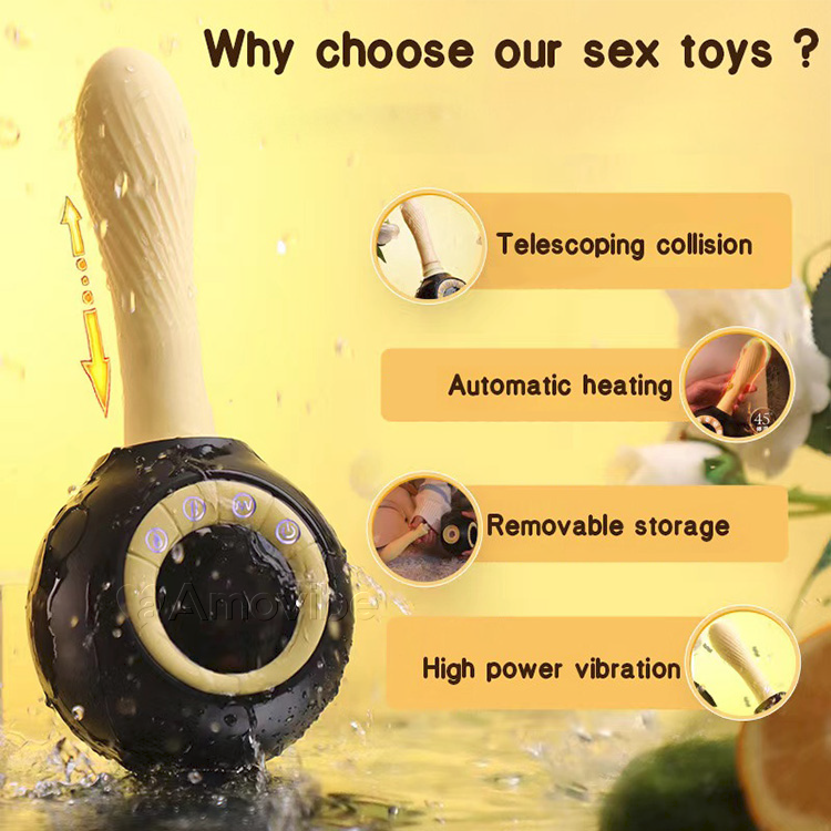 Stötande & Vibrerande Sexmaskin med Värmefunktion & Fjärrkontroll