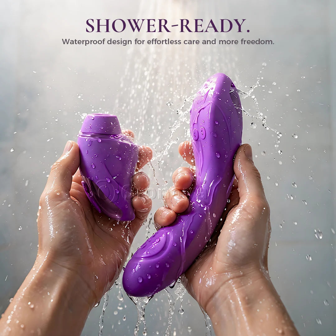 2-in-1 Dual Function Vibrator with 10 Vibration Modes, 10 Tapping Modes & 4 Interchangeable Heads