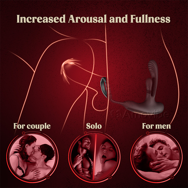 Prostatastimulator med roterande funktion och trippelvibration