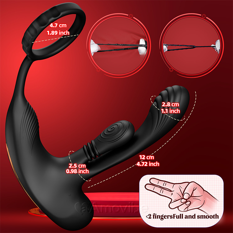 Prostatastimulator med roterande funktion och trippelvibration