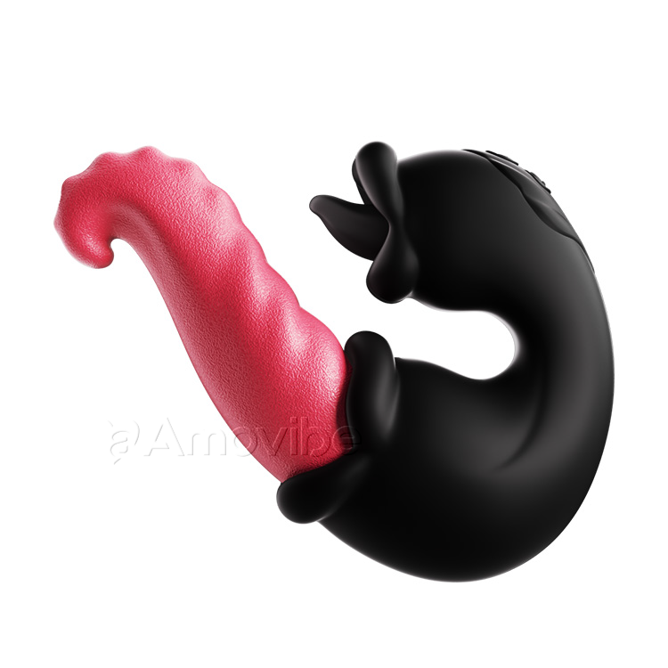 Stötande & Slickande G-punkt Vibrator med Dubbla Rosdesign