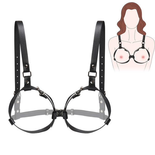 BDSM Lingerie Set - Läderbröstfängsel för kvinnor